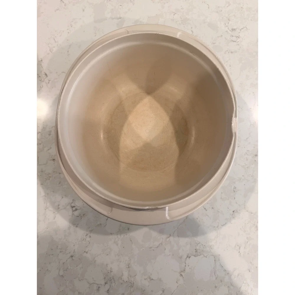 Vintage Tupperware Ultra 21 Almond 2Qt Casserole Dish with Steamer Insert 1740-1